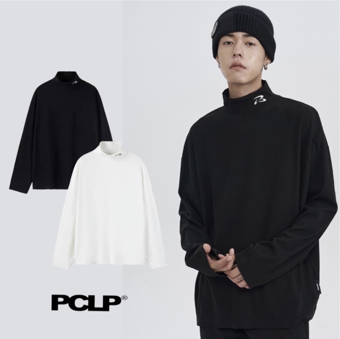 PCLP (SALE) 新銳設計師品牌 刺繡飛盤LOGO小高領薄長袖 打底 小高領 薄長袖