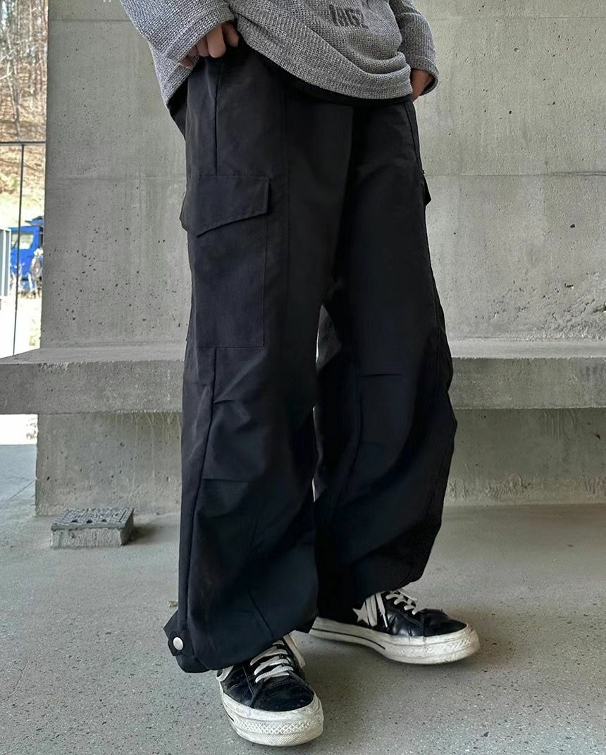 淨色鬆身工裝褲 OWN-016P