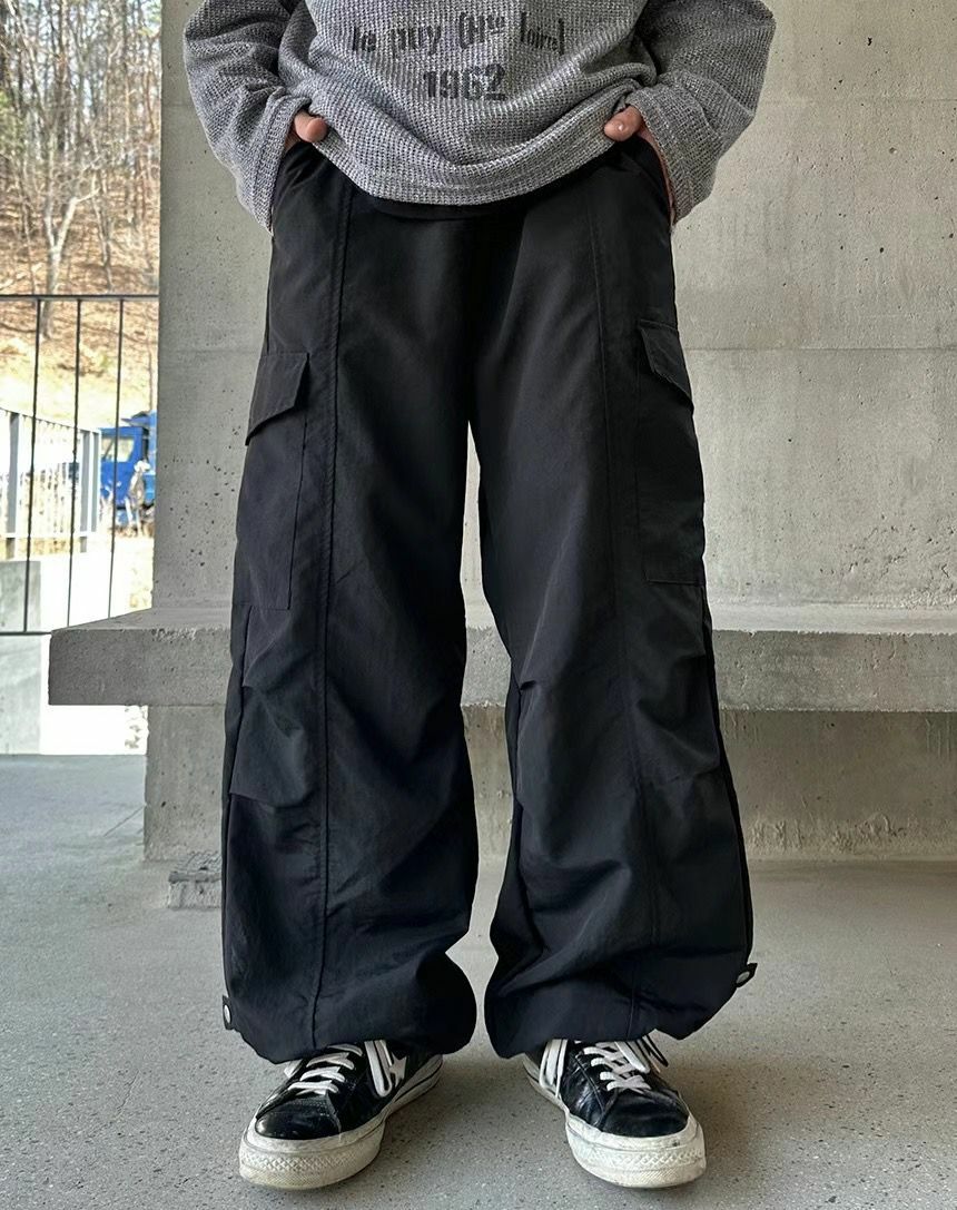 淨色鬆身工裝褲 OWN-016P