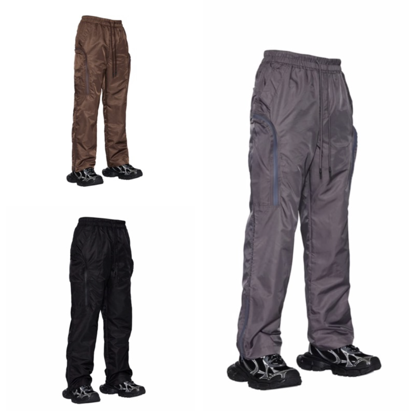 OPO新銳設計師品牌 尼龍 雙拉鍊 休閒褲 長褲 褲