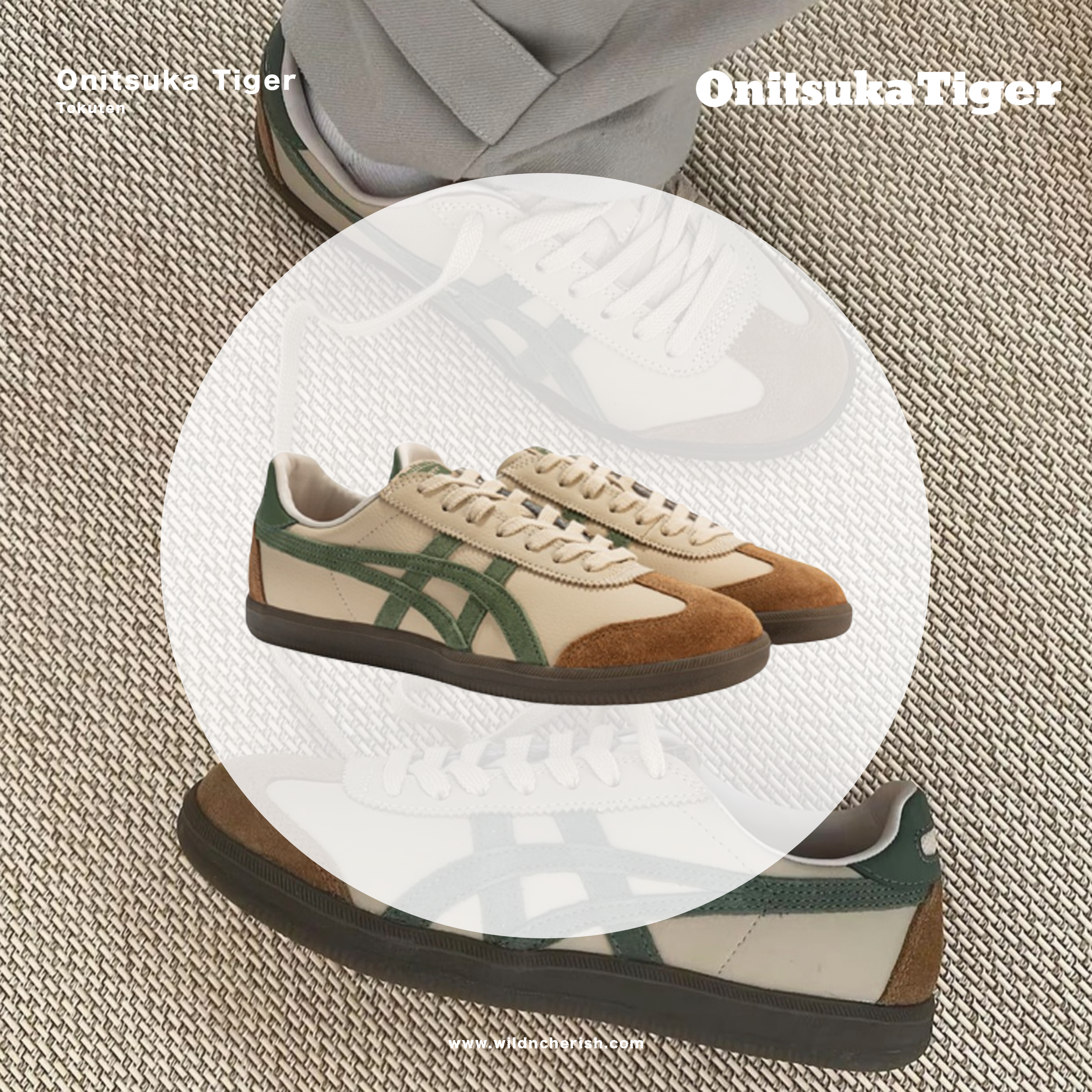 預訂| Onitsuka Tiger Tokuten 棕綠色皮革拼麂皮