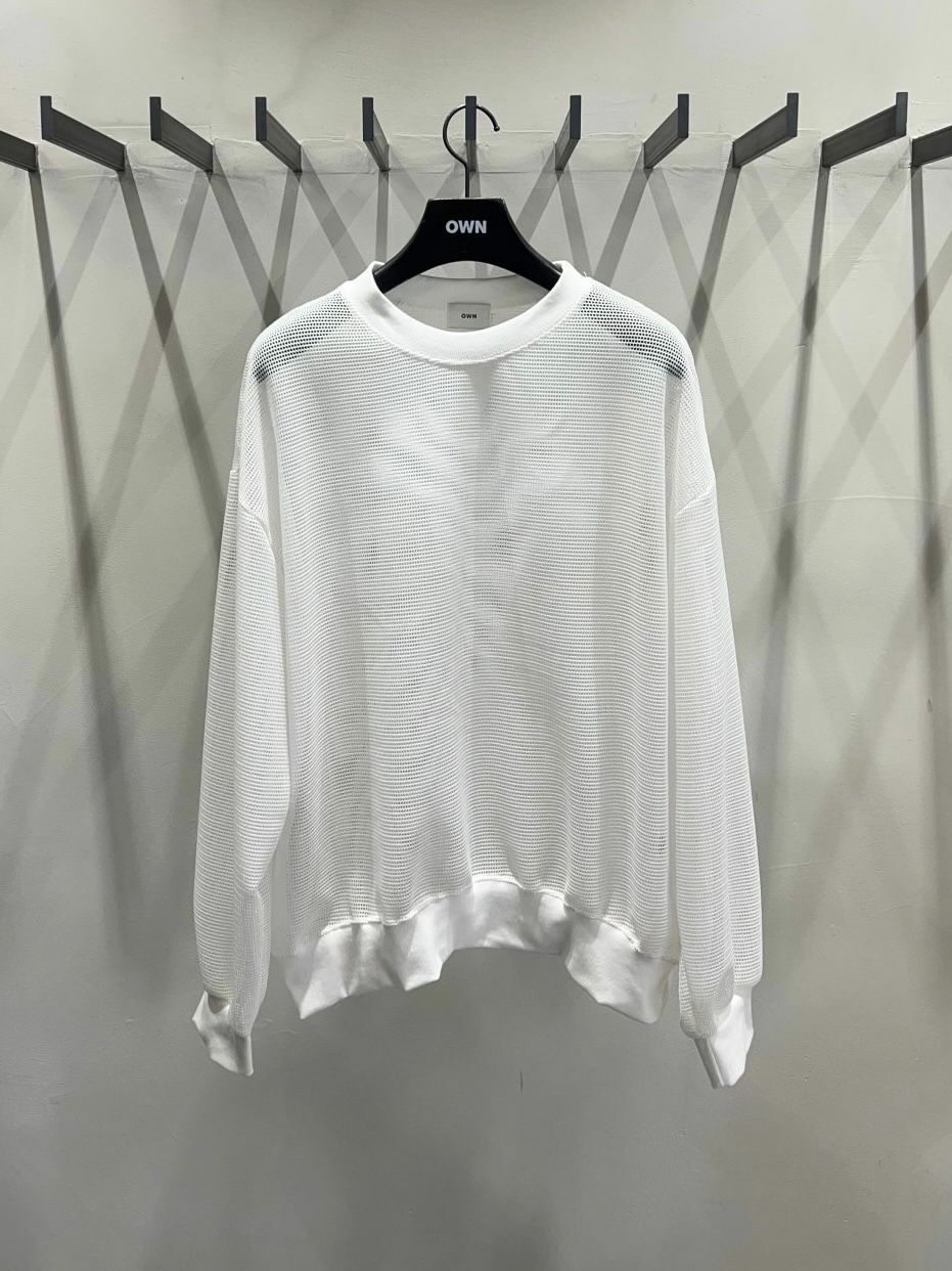 淨色網紋長袖衫 OWN-018T