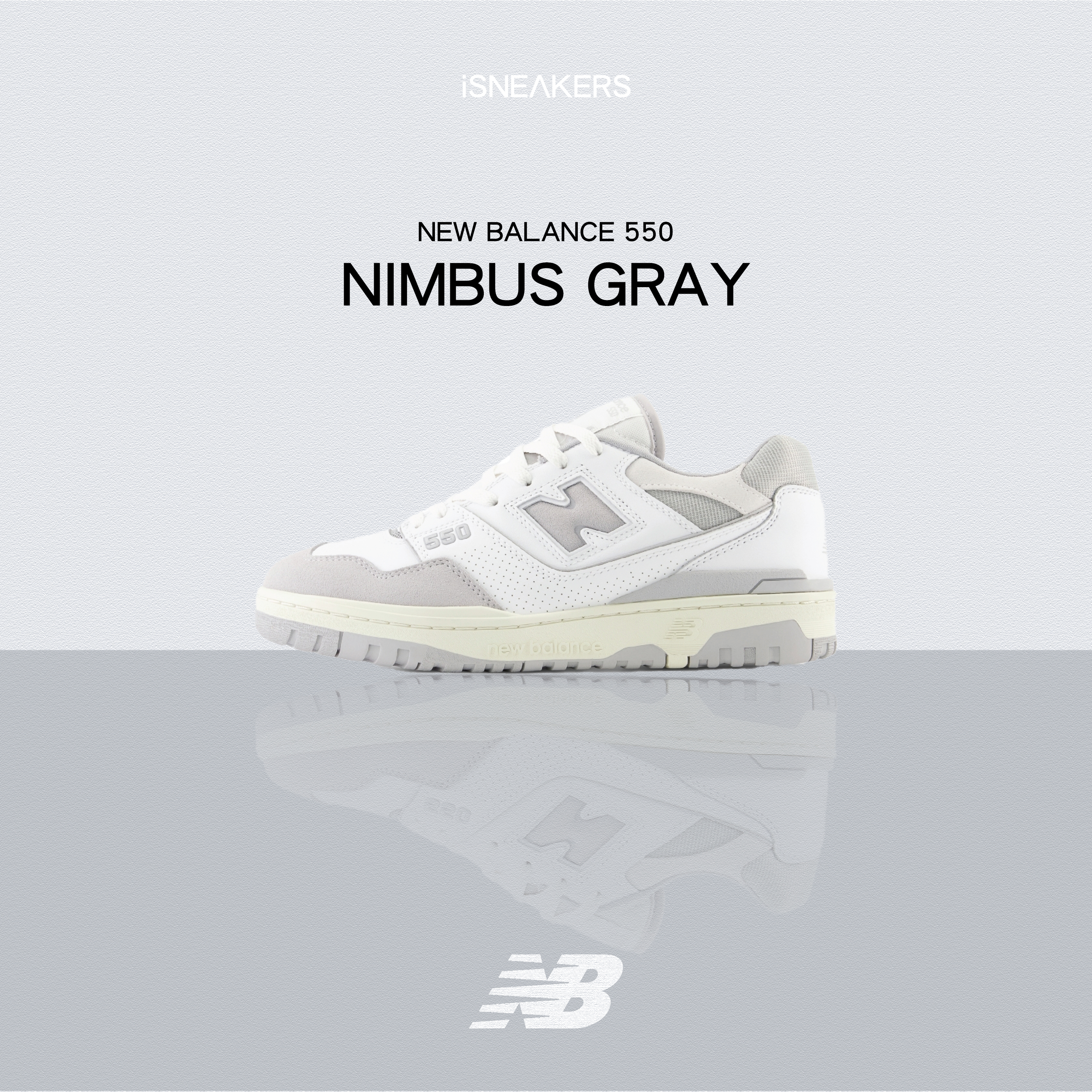 iSNEAKERS｜New Balance 550 "Nimbus Gray" 奶油灰白 BB550NEA