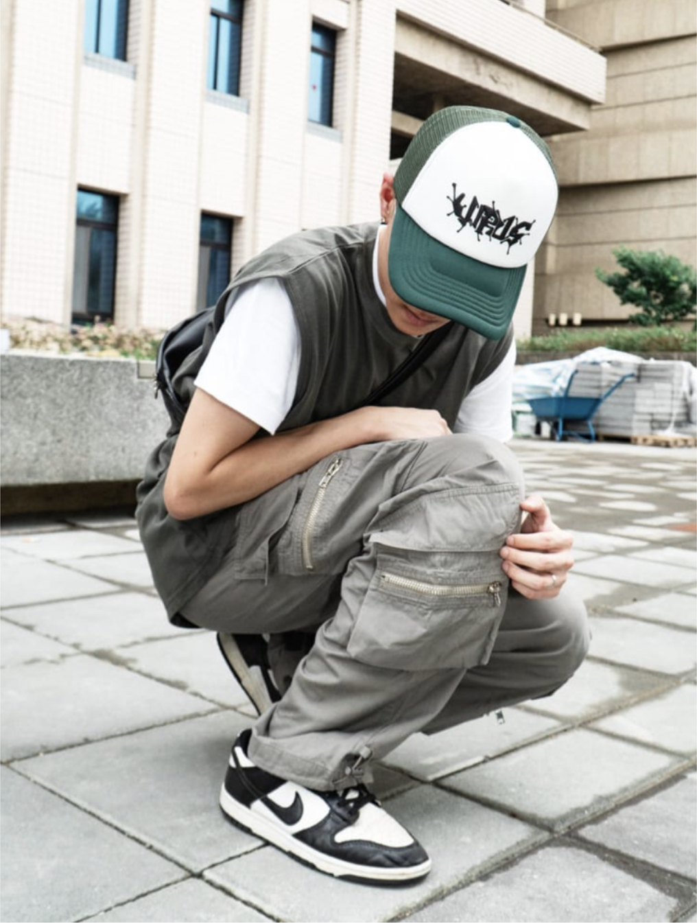 OPO新銳設計師品牌 四口袋 工作長褲 機能 多口袋拉鍊 調節扣 工裝褲 長褲 褲