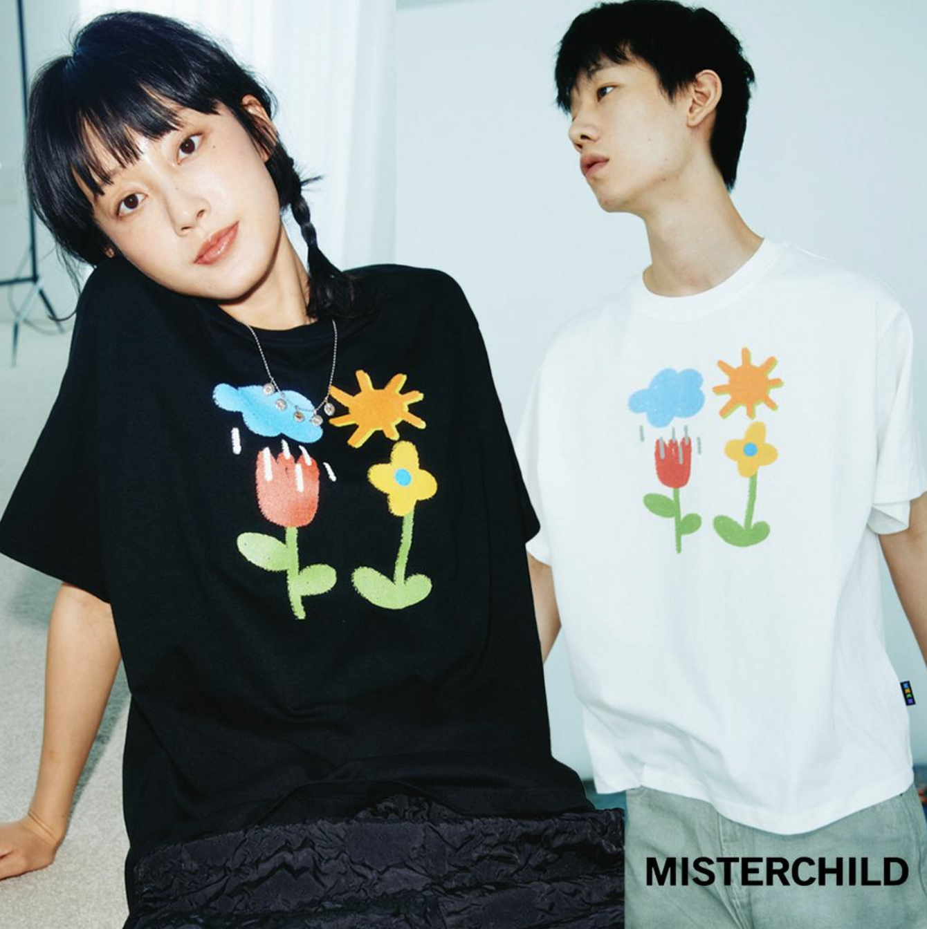 韓國代理品牌 Misterchild  (SALE) 童趣 塗鴉 小花 天氣 短袖 T-SHIRT 上衣