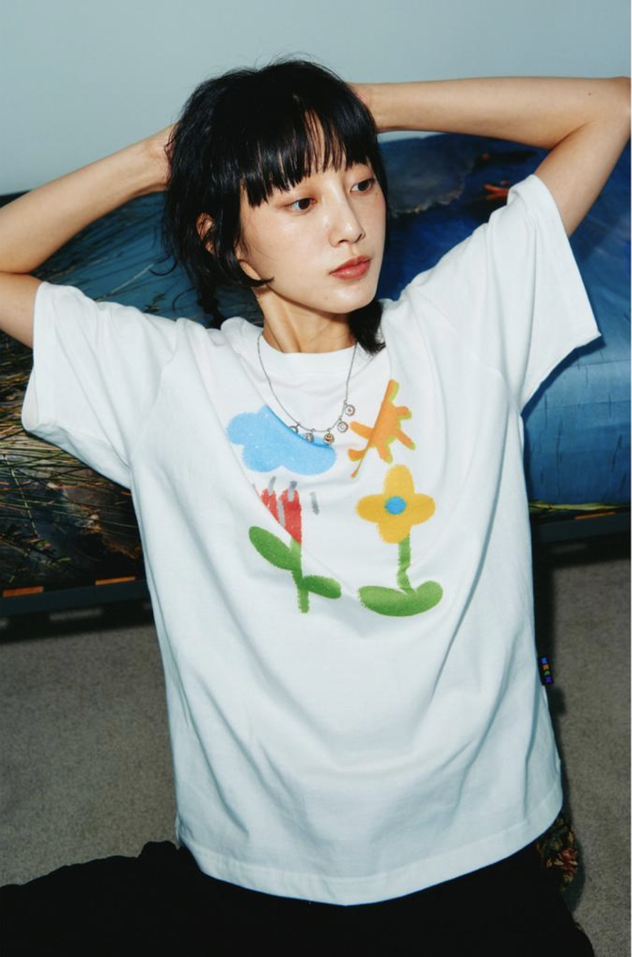 韓國代理品牌 Misterchild  (SALE) 童趣 塗鴉 小花 天氣 短袖 T-SHIRT 上衣