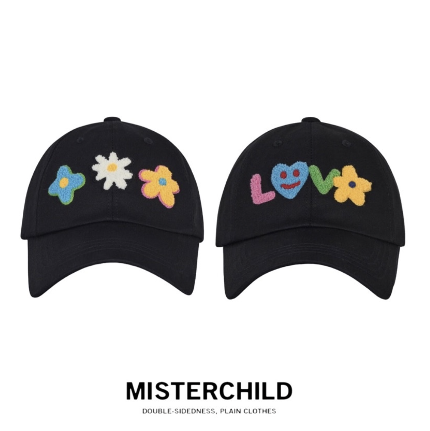 Misterchild 立絨刺繡小花老帽 老帽 帽子 韓國代理品牌