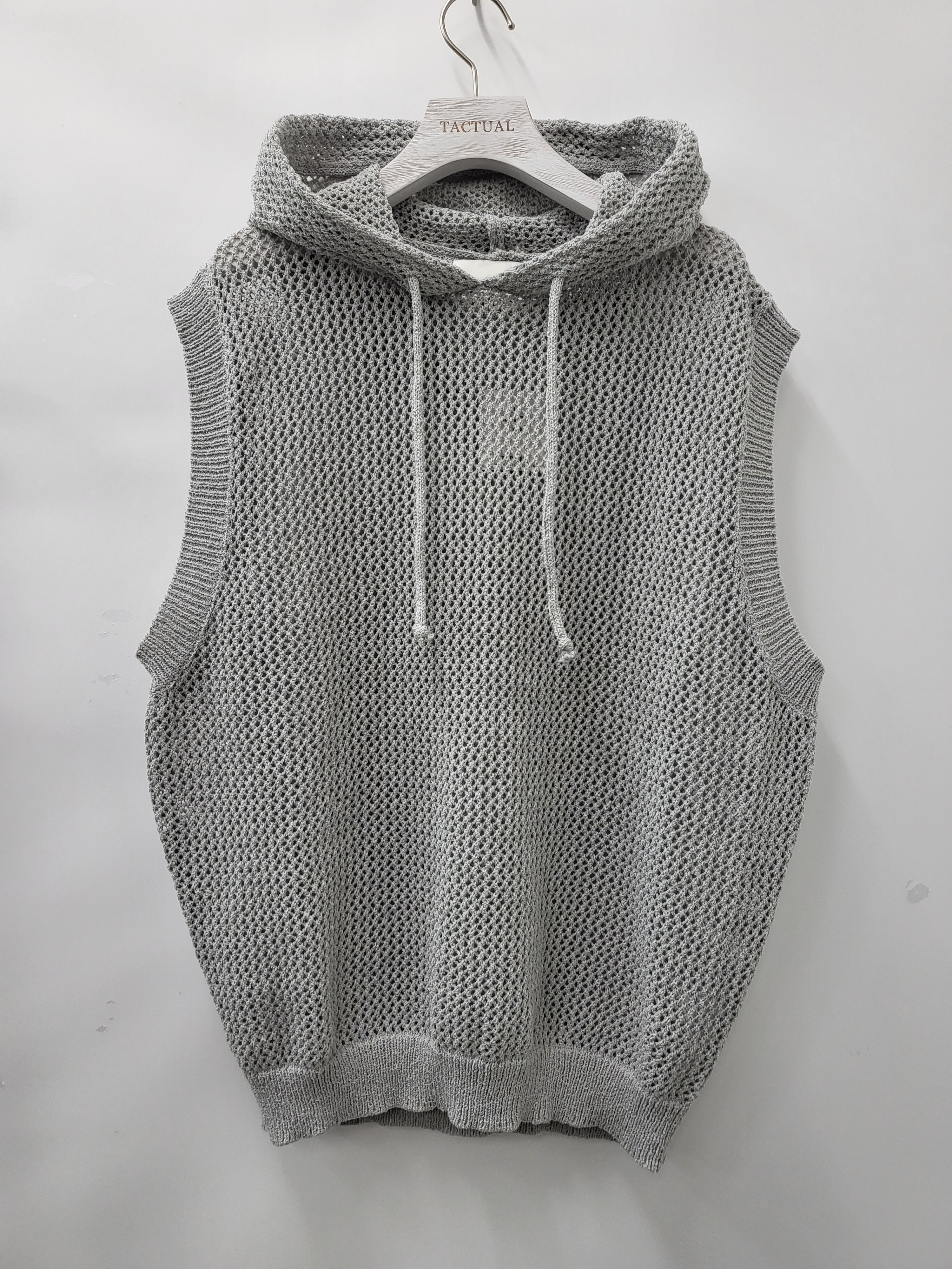 連帽網紋背心 V1024