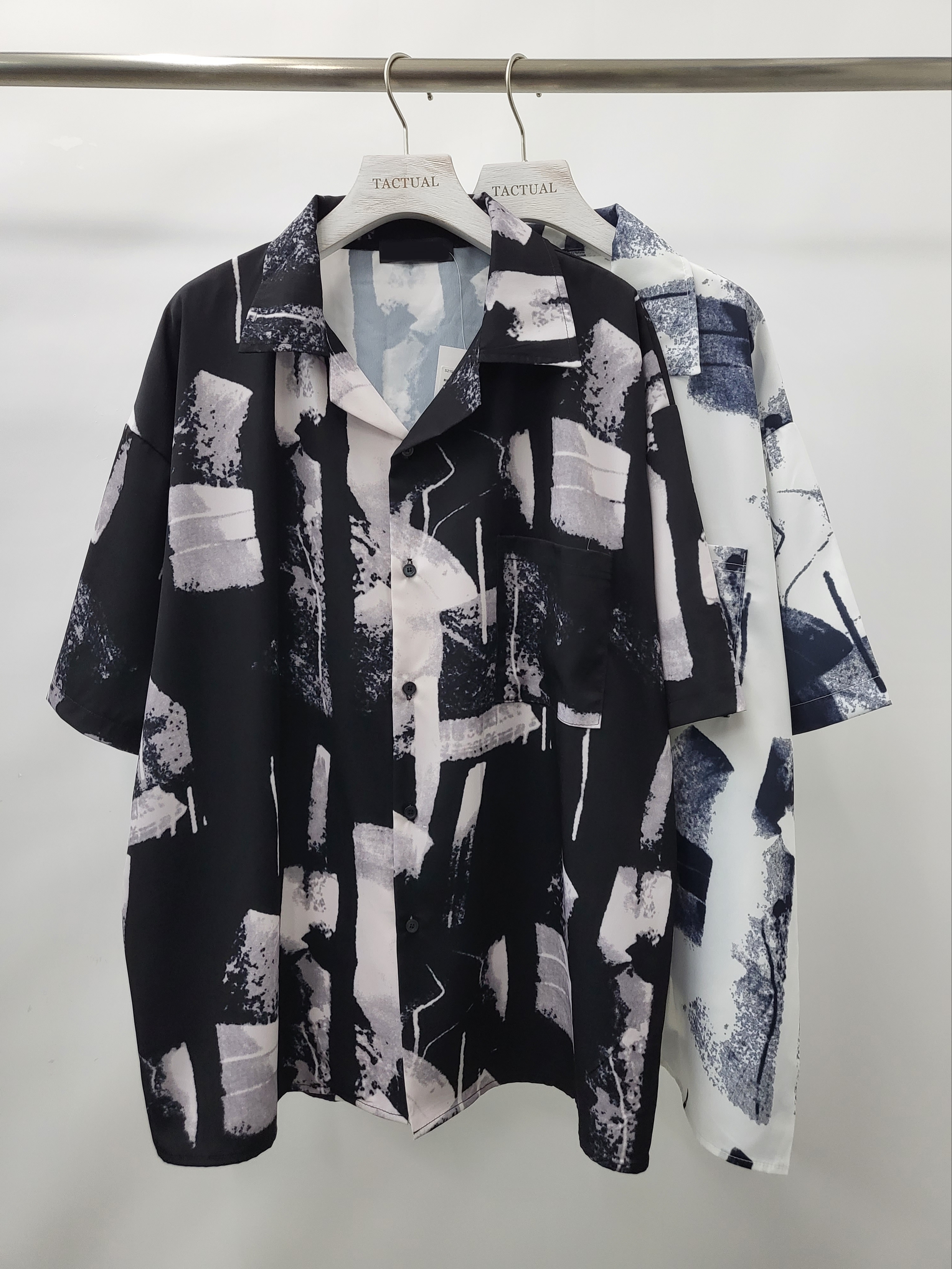 黑白圖案短袖恤衫 S2151