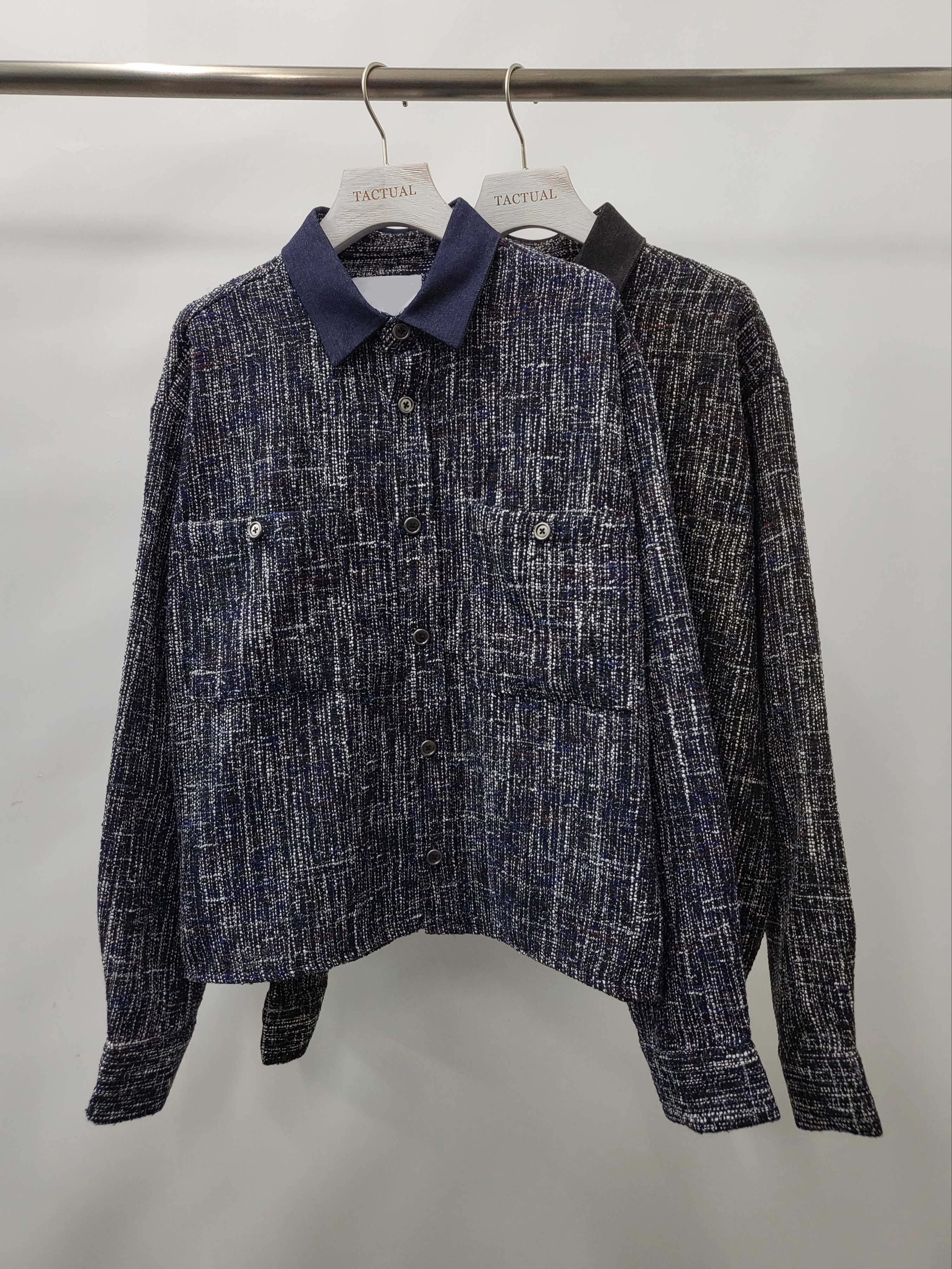 混色花紋長袖恤衫 S2153