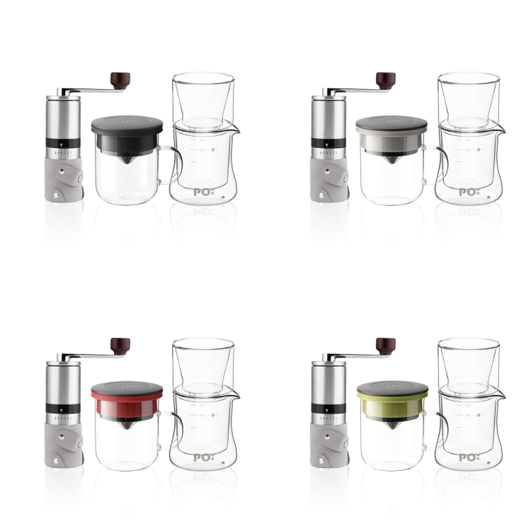 (預購4月底出貨)PO: 丹麥手沖咖啡三件組(咖啡杯350ml-共4色/咖啡磨2.0/濾杯組)