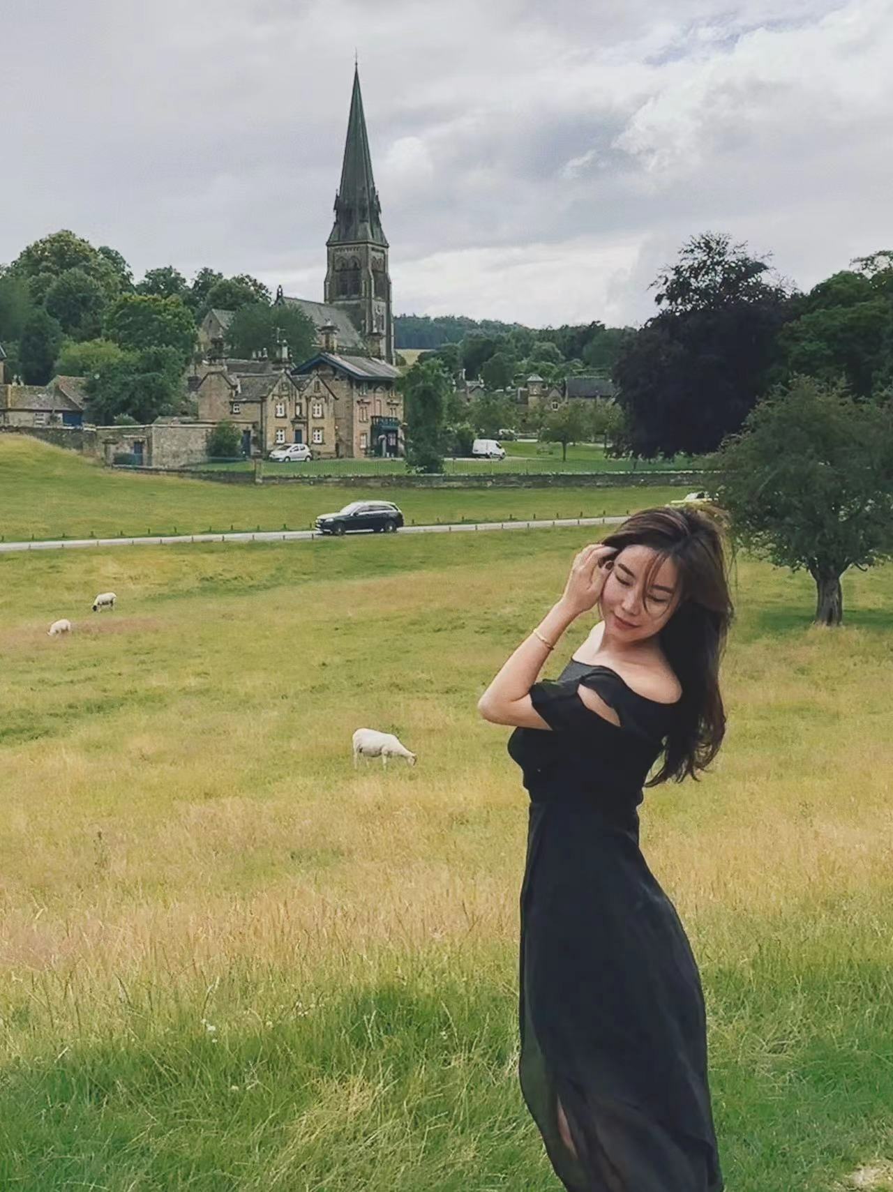 Pastoral 小鎮風情 不規則剪裁雪紡長洋裝