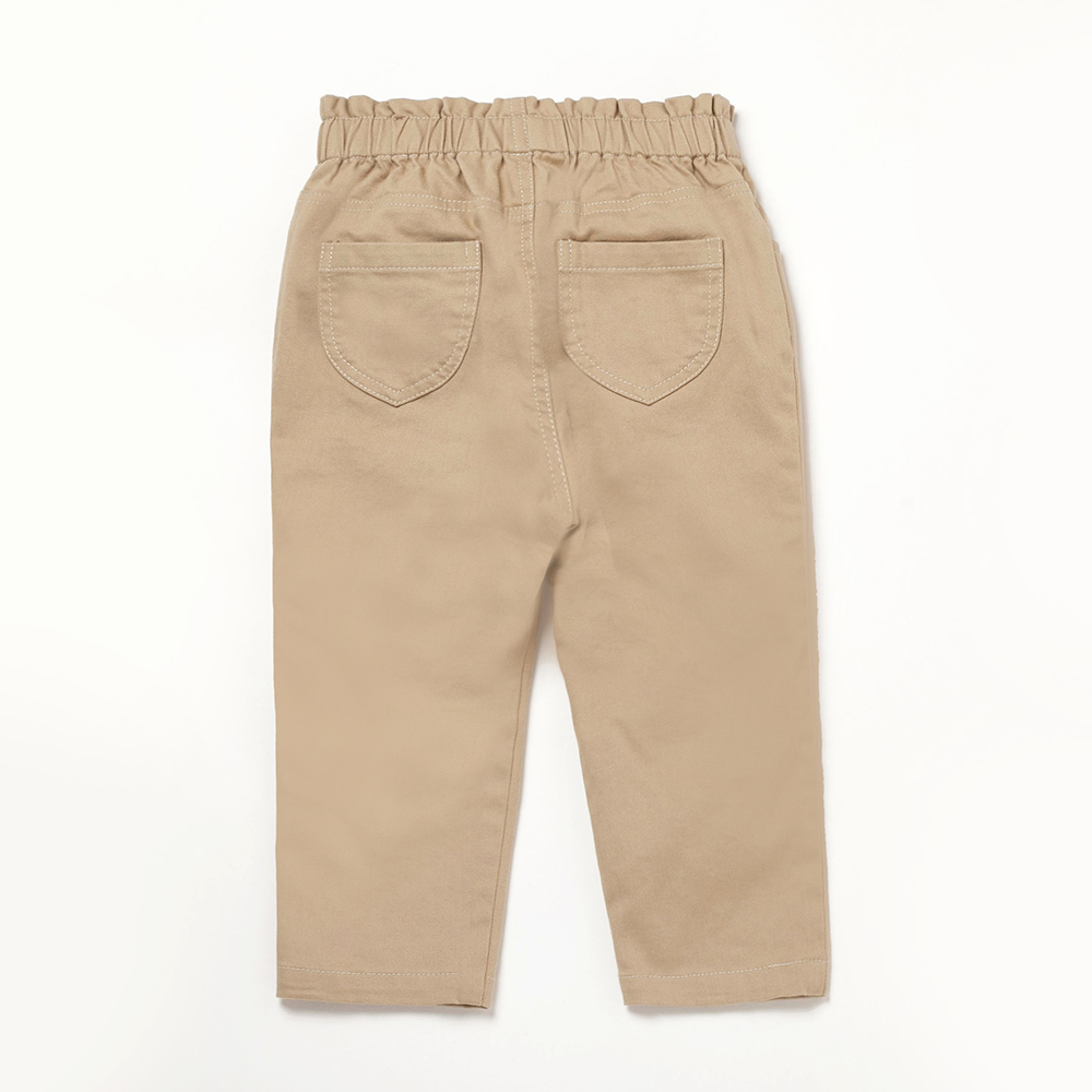 PIPPY 精緻小花刺繡棉質長褲 卡其