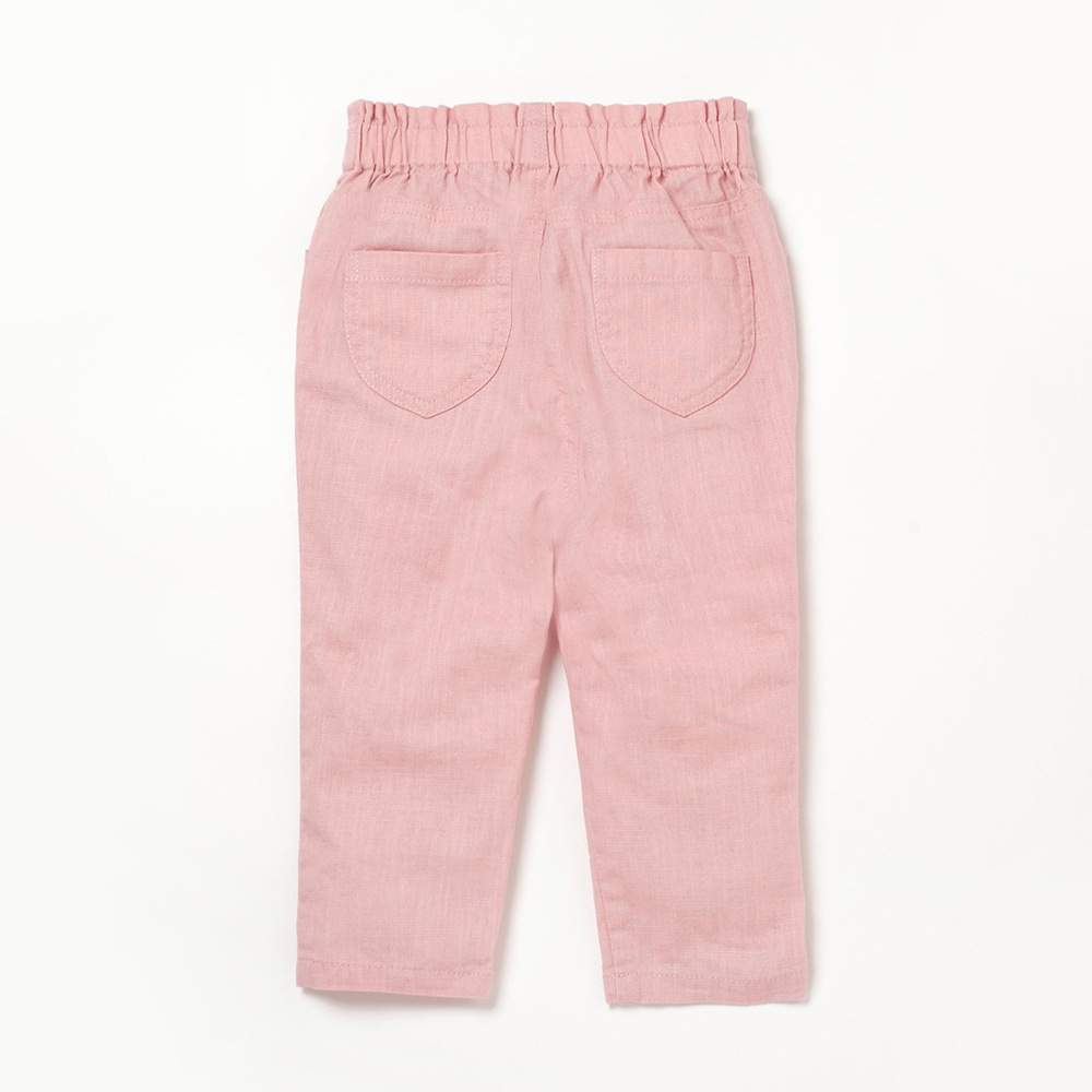 PIPPY可愛小花刺繡彈性棉長褲 粉