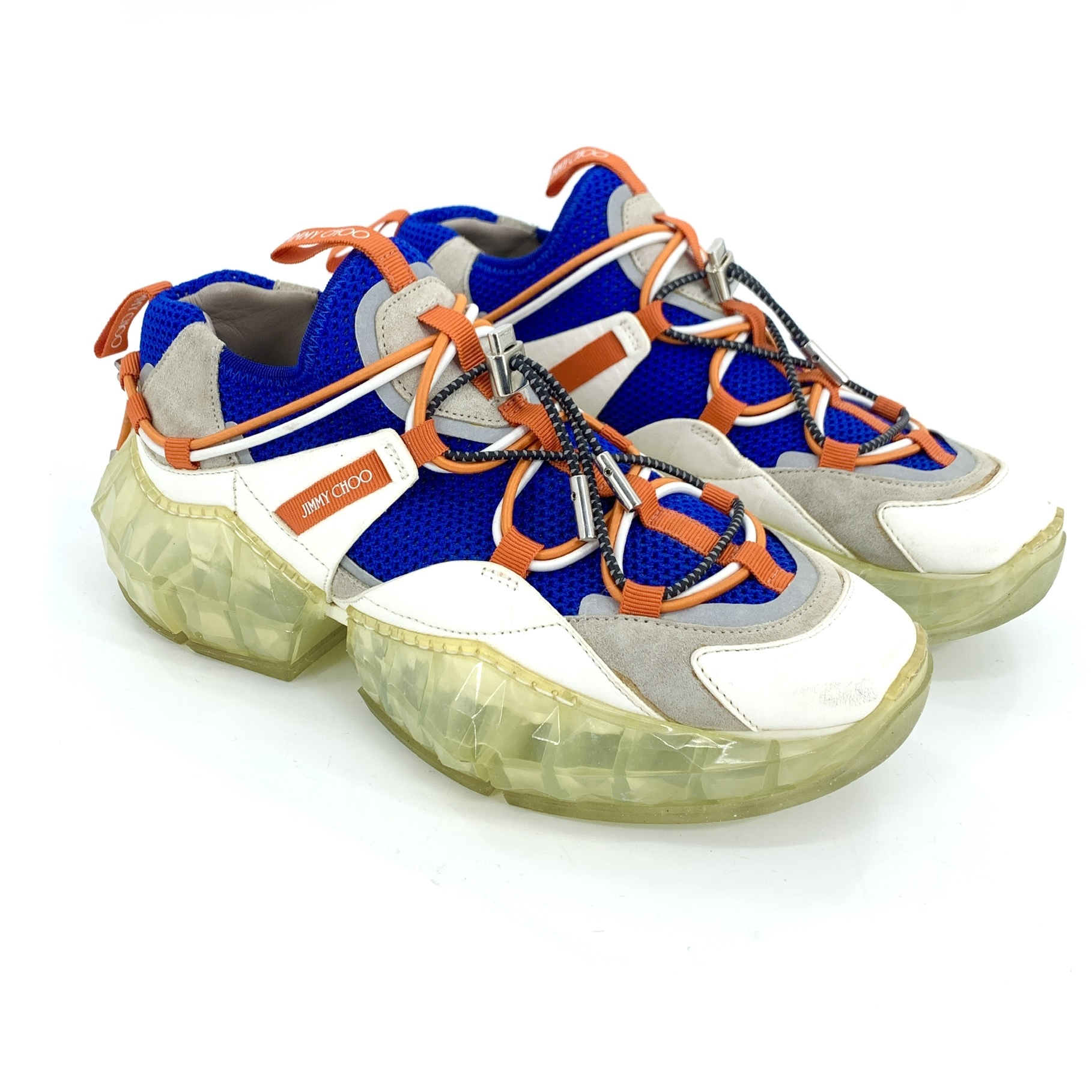 USED】JIMMY CHOO DIAMOND LEATHER SNEAKERS 36 E5709