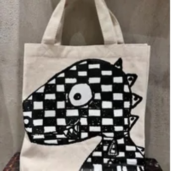 [S] VANILLAGATEGALA RUAY CHECKERED BLACK & WHITE CANVAS, HANDBAG A (SVG16)