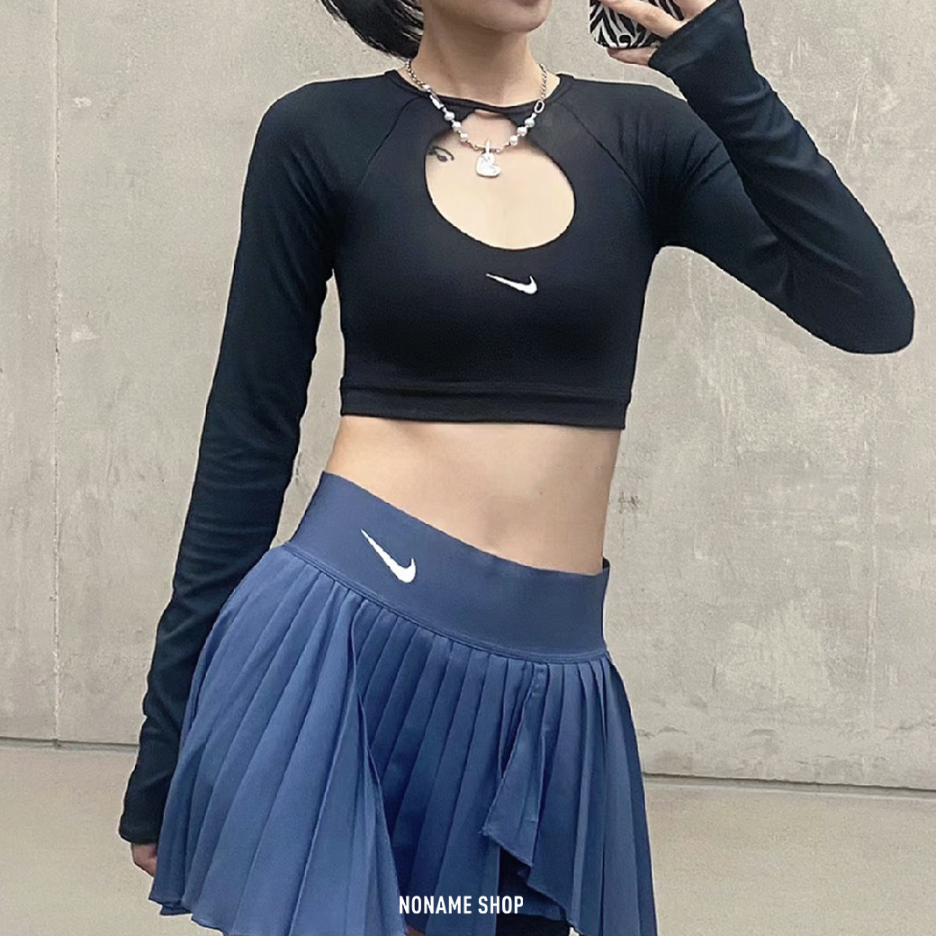 NIKE INDY 小勾 挖洞 辣妹 薄長袖 防曬 有襯墊 兩色 (女款)