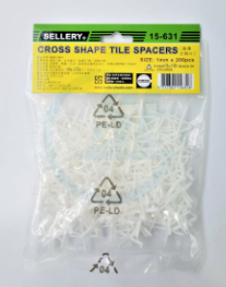 "SELLERY" 磁磚十字架# 1mm(200粒/包)(24包/盒)-[Y15631]
