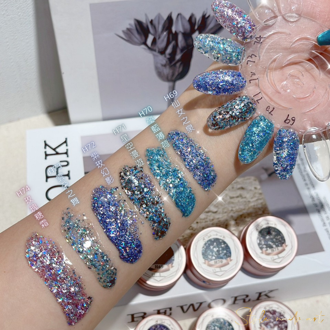 【StylexHanhan】碎鑽冰沙系列H69-H74 涵涵膠