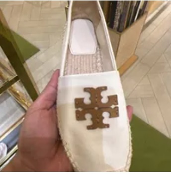[S] TORY BURCH EVERLY CANVAS ESPADRILLE,BRIE, 143463-724 [FINAL SALE] (STB394)