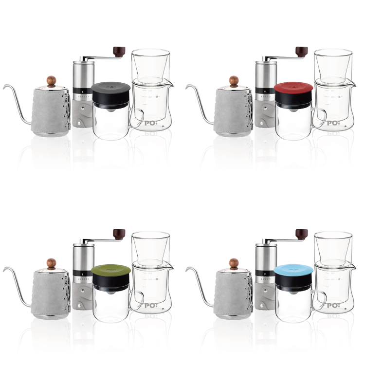 (預購4月底出貨)PO: 丹麥手沖咖啡四件組(手沖壺-共2色/咖啡杯240ml-共4色/咖啡磨2.0/濾杯組)