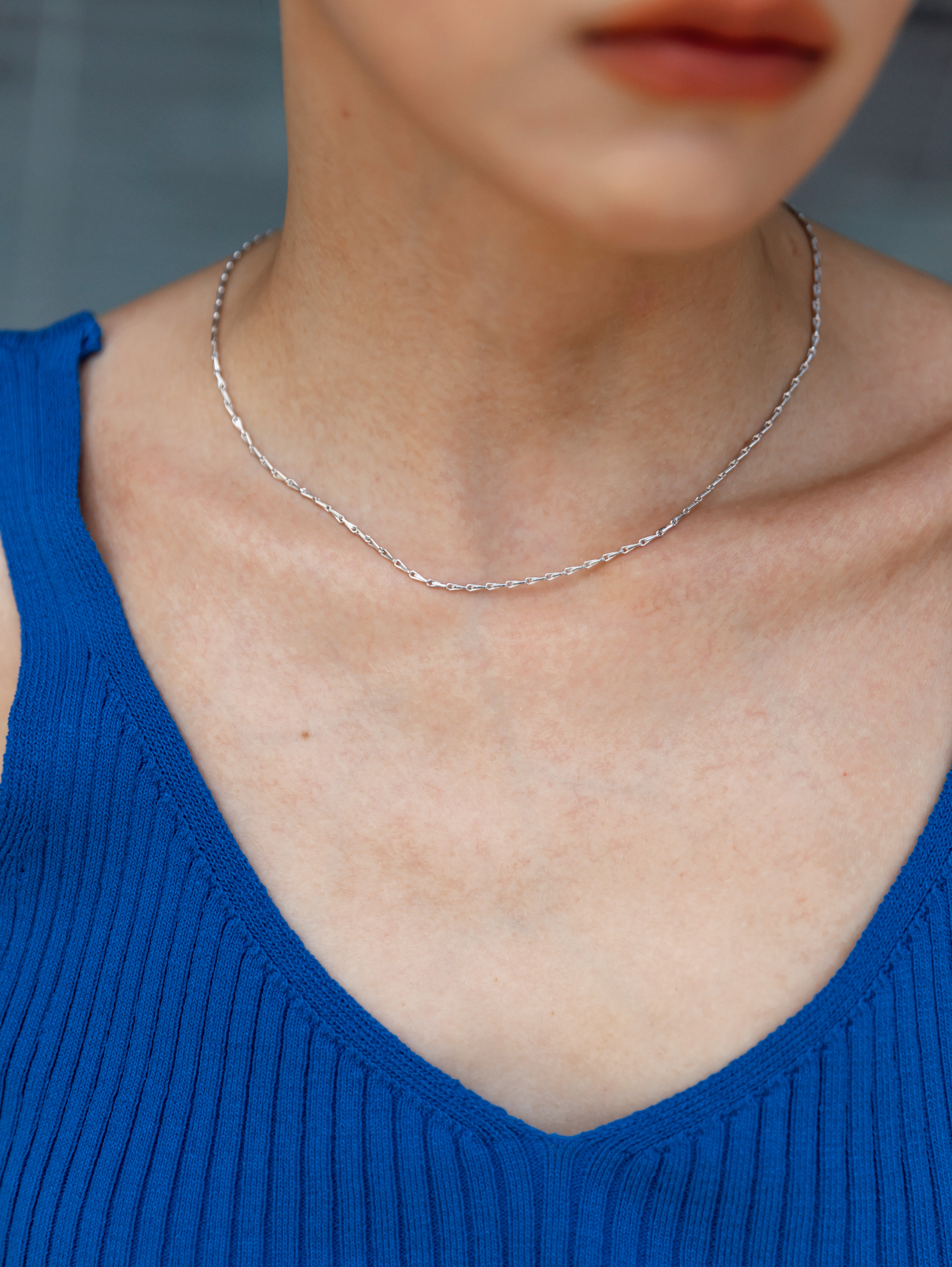 典雅造型水滴項鍊（銀色）