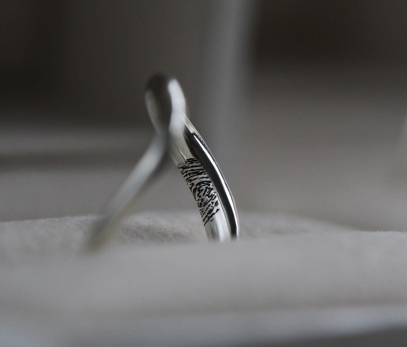 Fingerprint Rings 指紋對戒,客製化專屬純銀對戒雷射刻字
