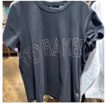 [S] TED BAKER BRAND FOIL TEE,BLACK, 157872-WMB-MALOM (ST128)