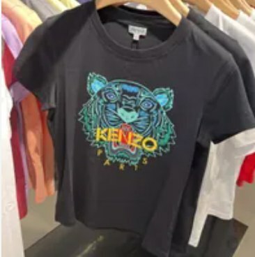 [S] KENZO WOMEN'S TIGER CLASSIC TEE,BLACK, 2TS7214YB-99 (SK83)