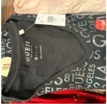 [S] GUESS IXANA TEE,JET BLACK, QBYI27K9TJ0 [FINAL SALE] (SGU407)