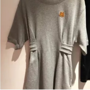 [S] KENZO SWEAT DRESS WITH RIBS AT,GREY, A62R0763-4MD-94 (SK123)