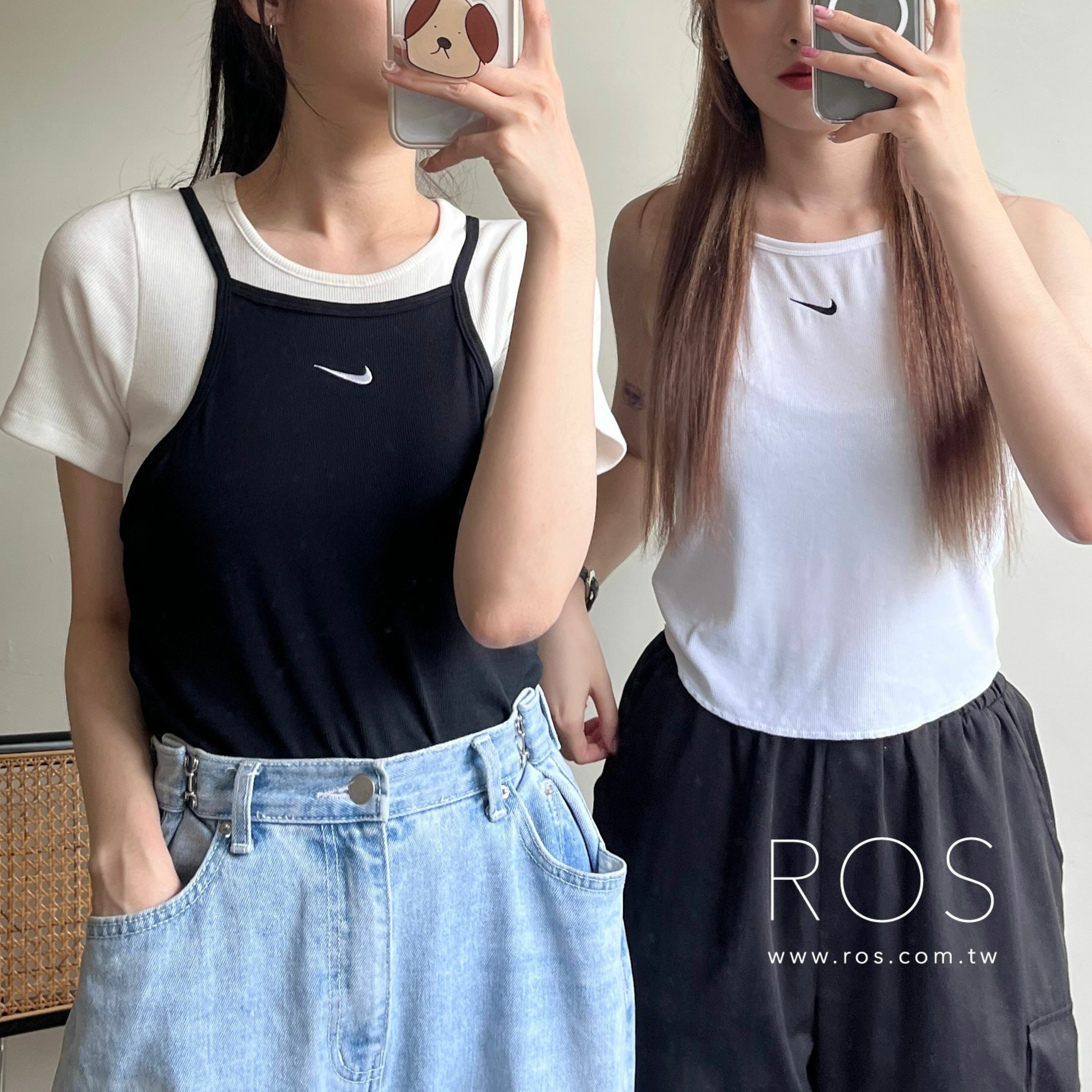 Nike 刺繡小勾 細肩背心 (2colors)