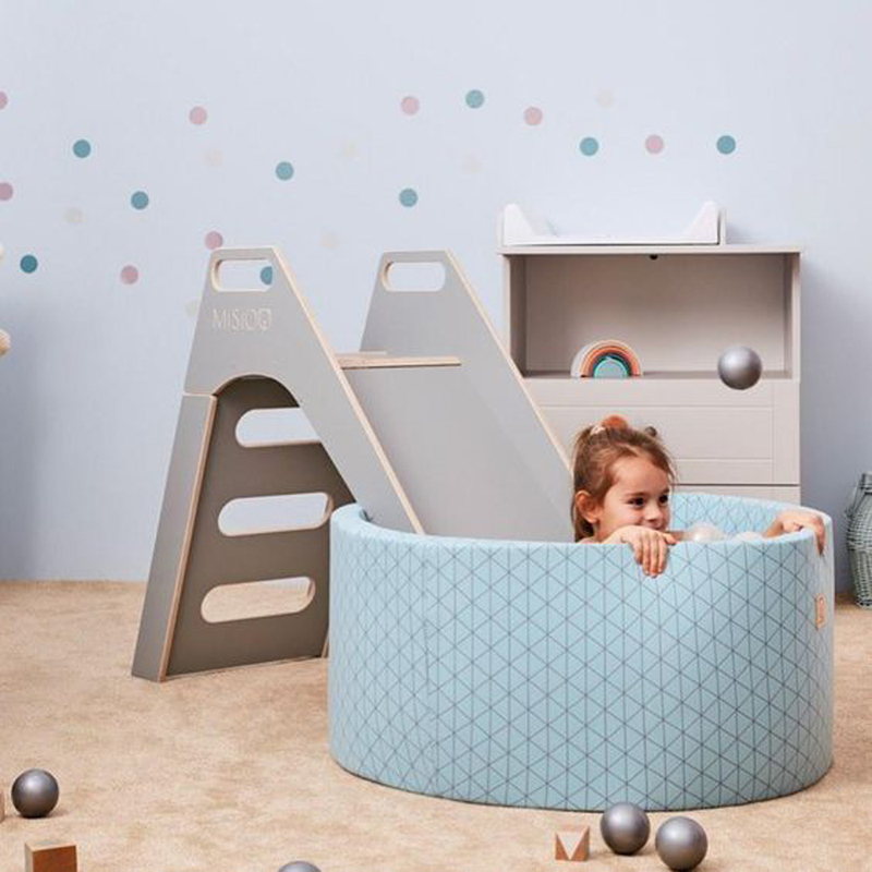 Misioo 高級木製溜滑梯-時尚灰