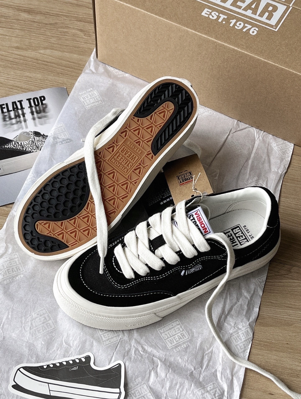 Vision Street Wear Flat Top系列 美式街頭滑板鞋  黑白色 美式 復古 滑板鞋 穿搭 工裝/預購