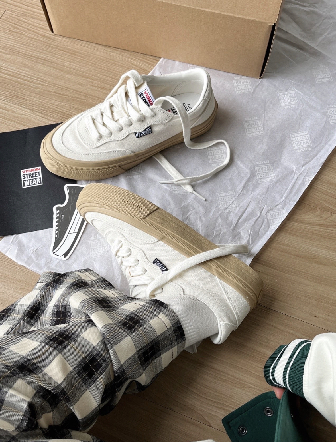 Vision Street Wear Flat Top系列 美式街頭滑板鞋 米白焦糖底 生膠底 美式 復古 滑板鞋 穿搭 工裝/預購