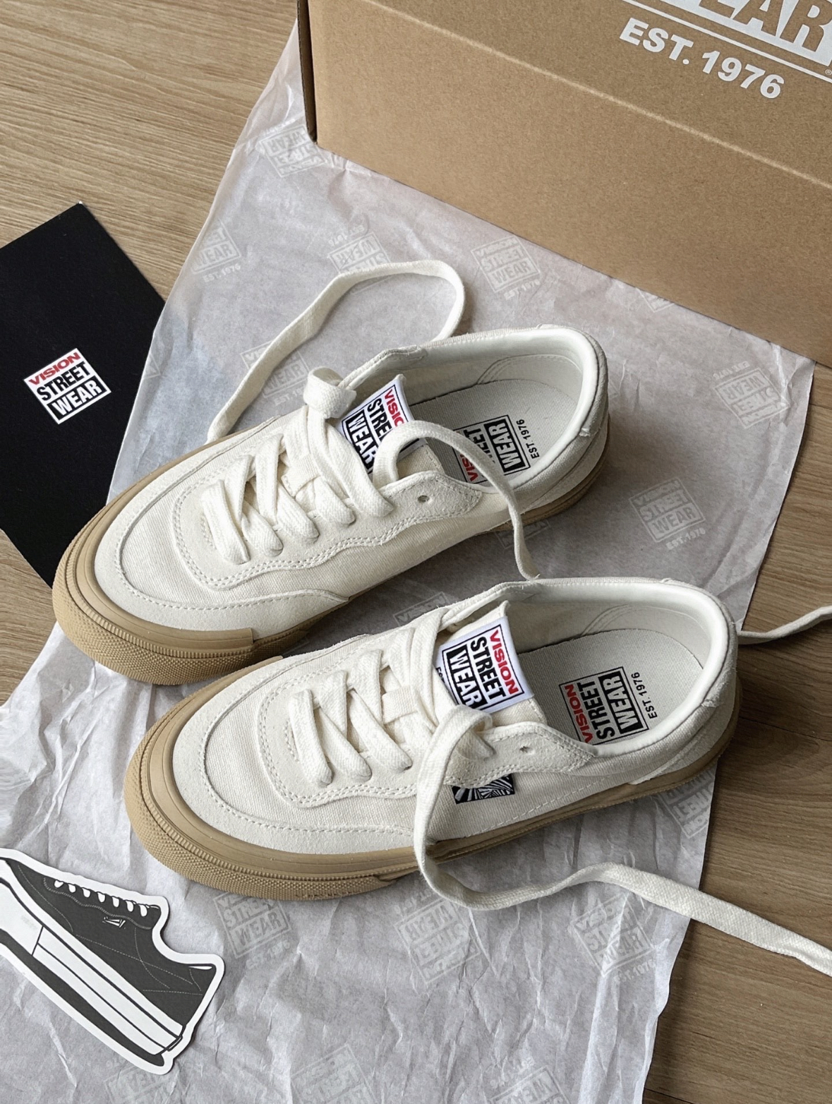 Vision Street Wear Flat Top系列 美式街頭滑板鞋 米白焦糖底 生膠底 美式 復古 滑板鞋 穿搭 工裝/預購