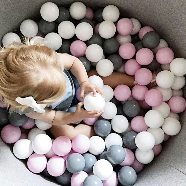 Misioo 遊戲球池-100x40-淺灰 (共2種組合球色可選)