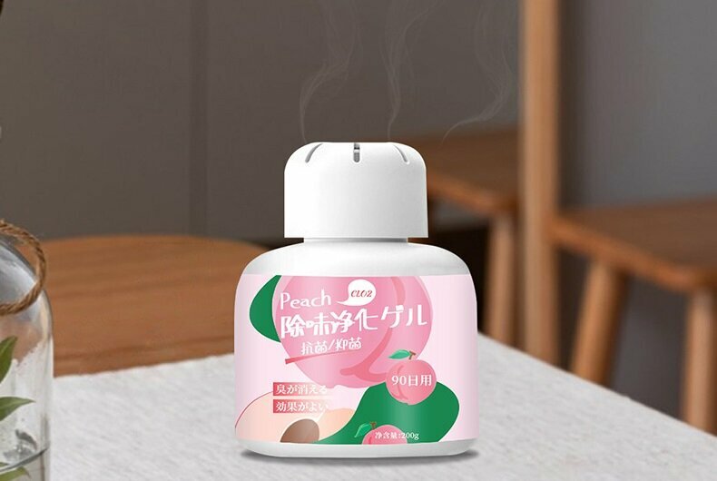 062【家居必備】Peach桃味 空氣淨化凝膠（200g/瓶）除煙味神器 抗菌抑菌 室內房間除味劑 衣服 分解尼古丁 拒絕二手煙 消除異味 母嬰適用 空氣清新Anti-smoke