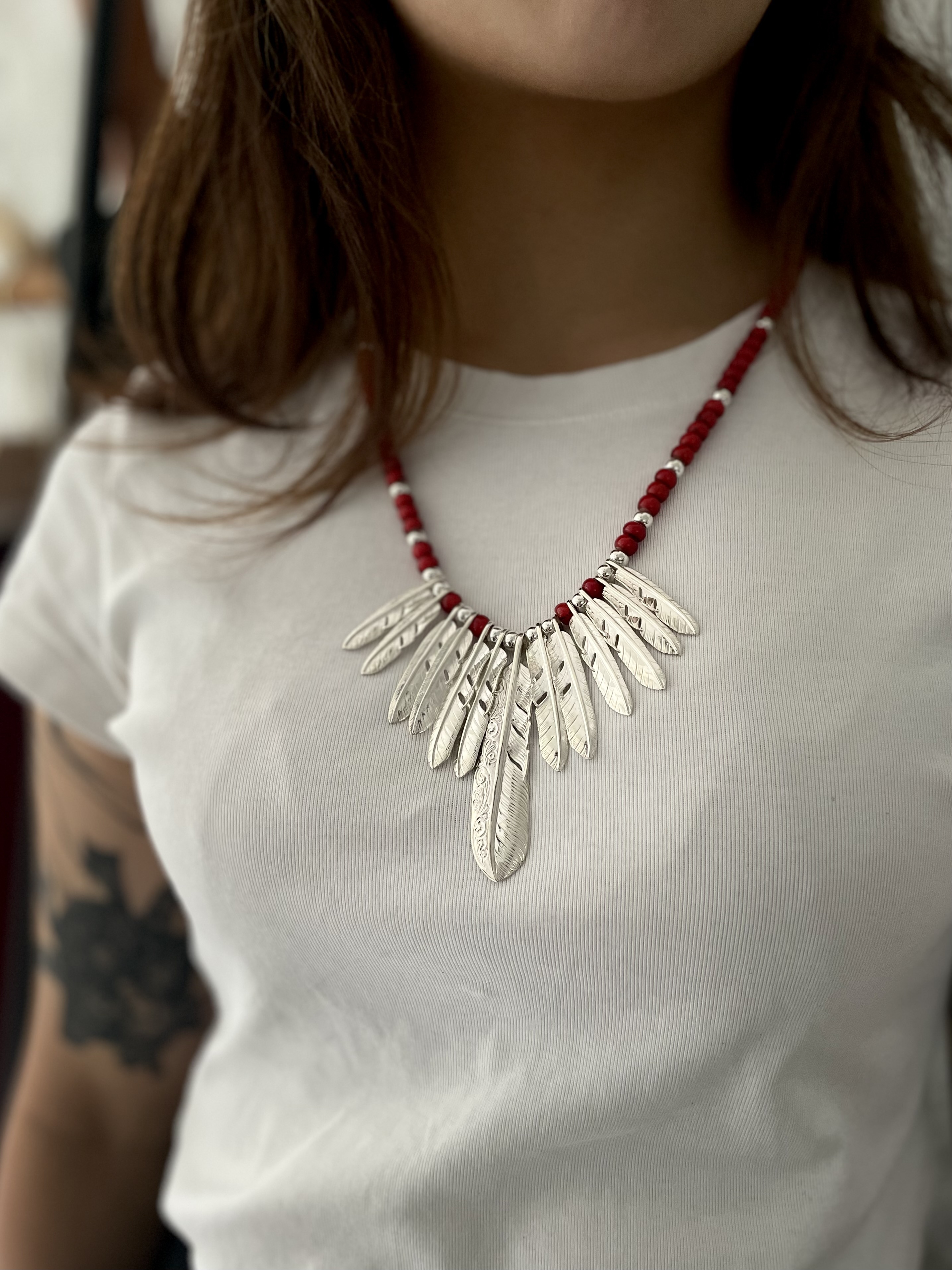 Karakusa Life Feather Necklace