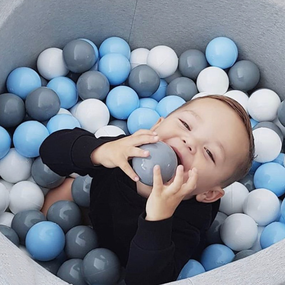 Misioo 遊戲球池-90x40-淺灰 (共2種組合球色可選)