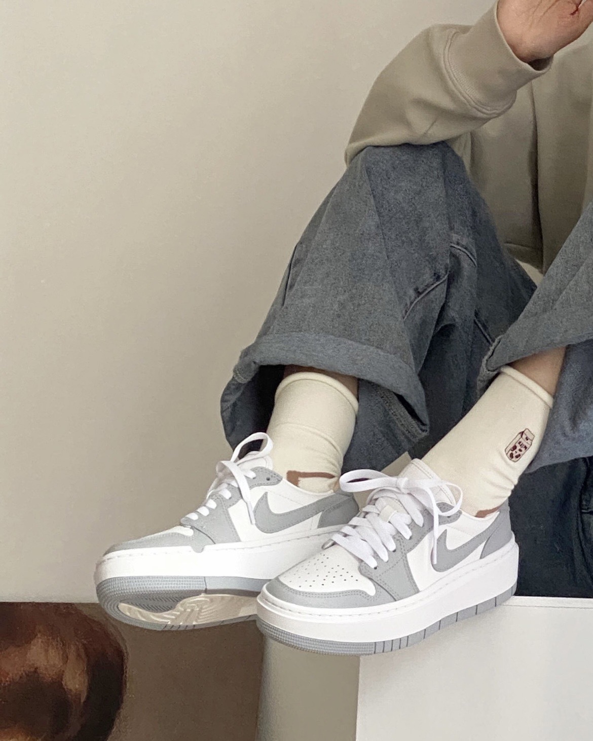 Air Jordan 1 Elevate Low SE "Wolf Grey" 灰白 厚底 DH7004-100