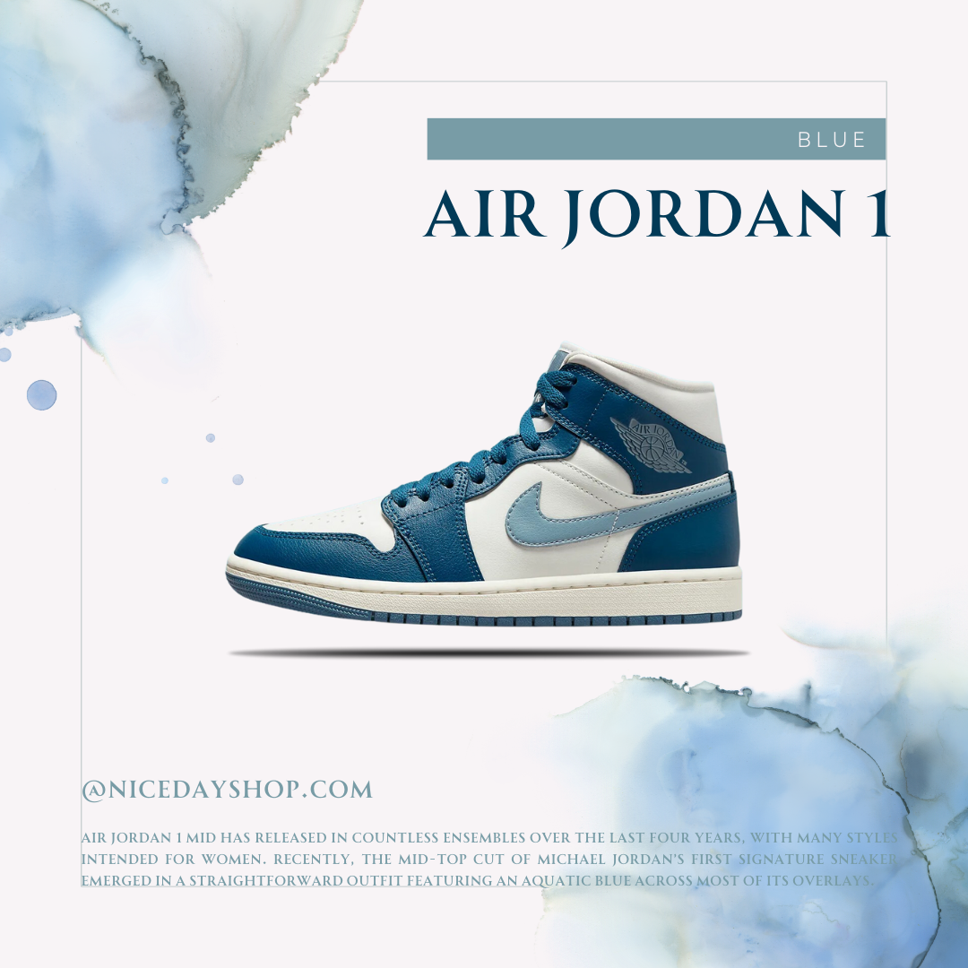 NICEDAY Air Jordan 1 Mid French Blue 法國藍女鞋BQ6472-414