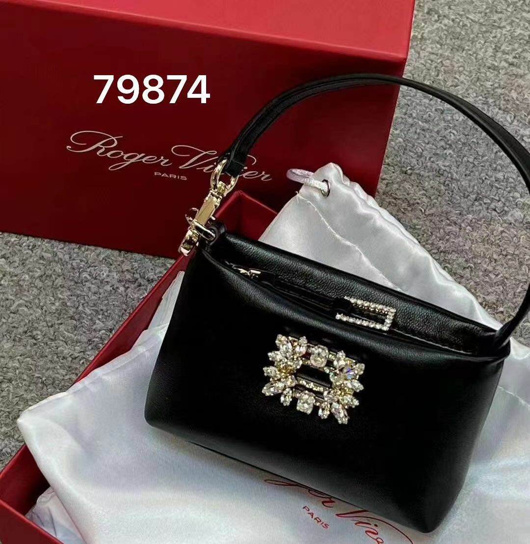 Roger Vivier 黑色閃鑽手提包  -M