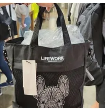 [S] LIFEWORK LOGO HOOK & LOOP TOTE BAG,BLACK, LK235BG50740F (SLW396)