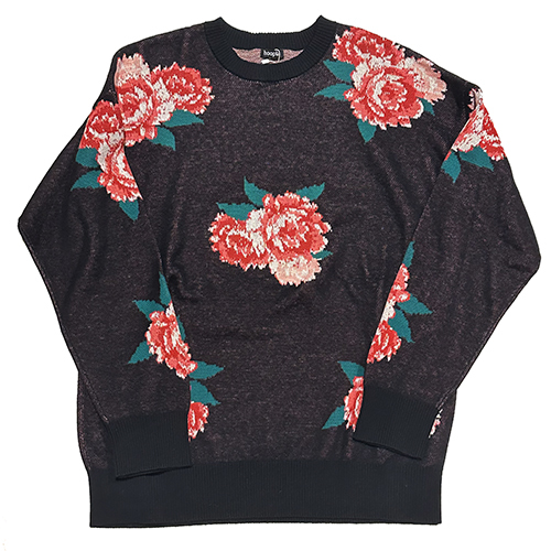 牡丹花圖案套頭衫