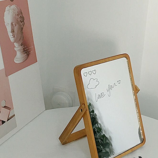 《2904》簡約原木竹製可折疊化妝鏡