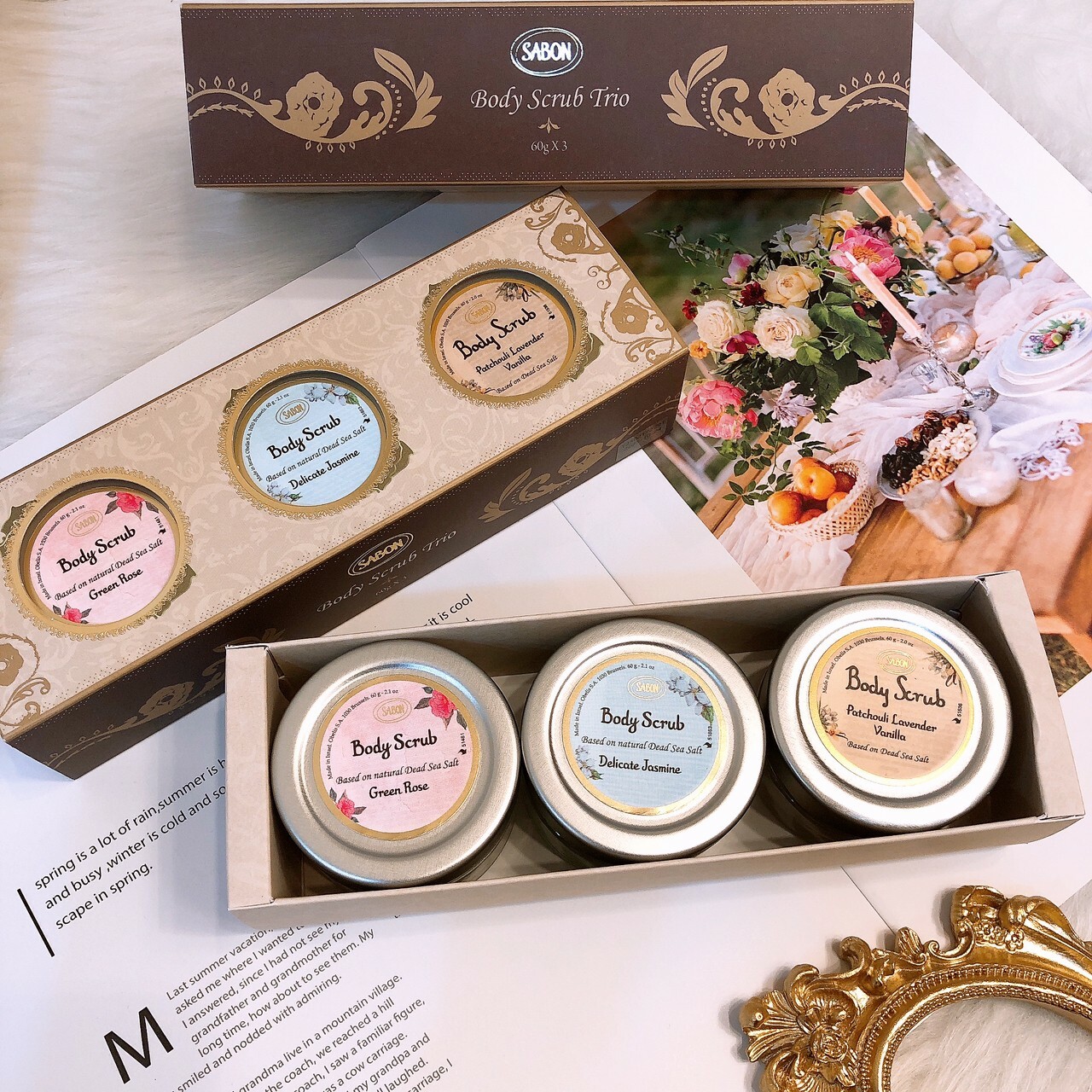 SABON 身體磨砂膏3件組 60g*3入