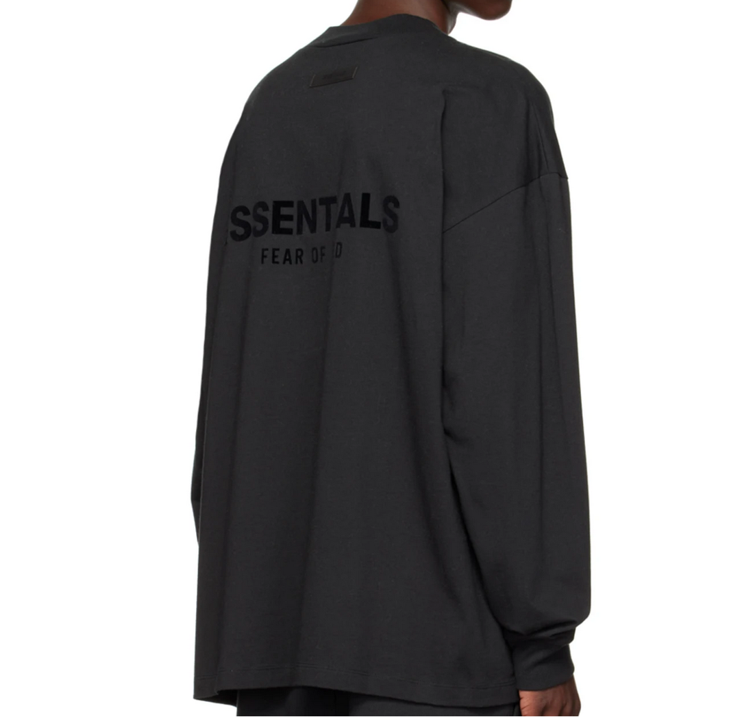 FEAR OF GOD ESSENTIALS BLACK LONG SLEEVE T-SHIRT