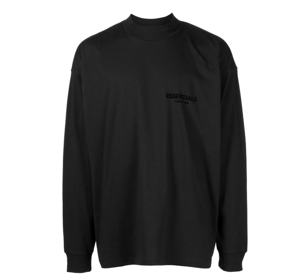 FEAR OF GOD ESSENTIALS BLACK LONG SLEEVE T-SHIRT