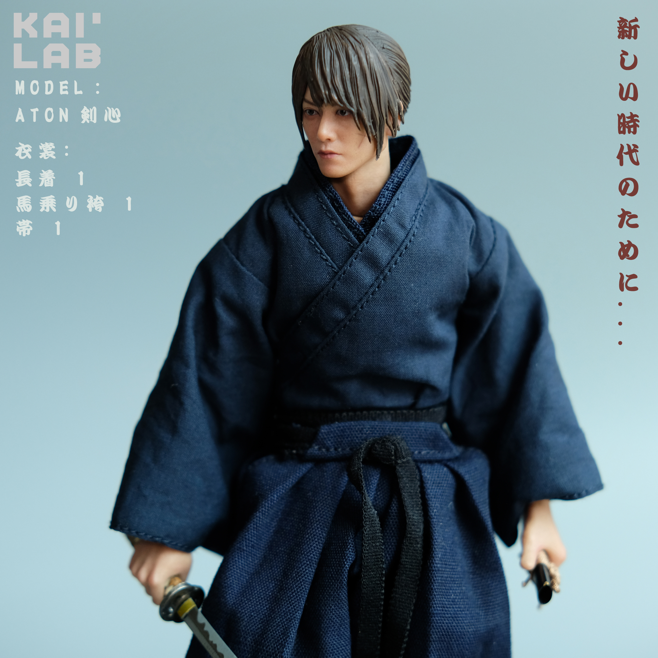 KAI LAB- Kenxin Blue Kimono Costume (For Aton/ Mezco)